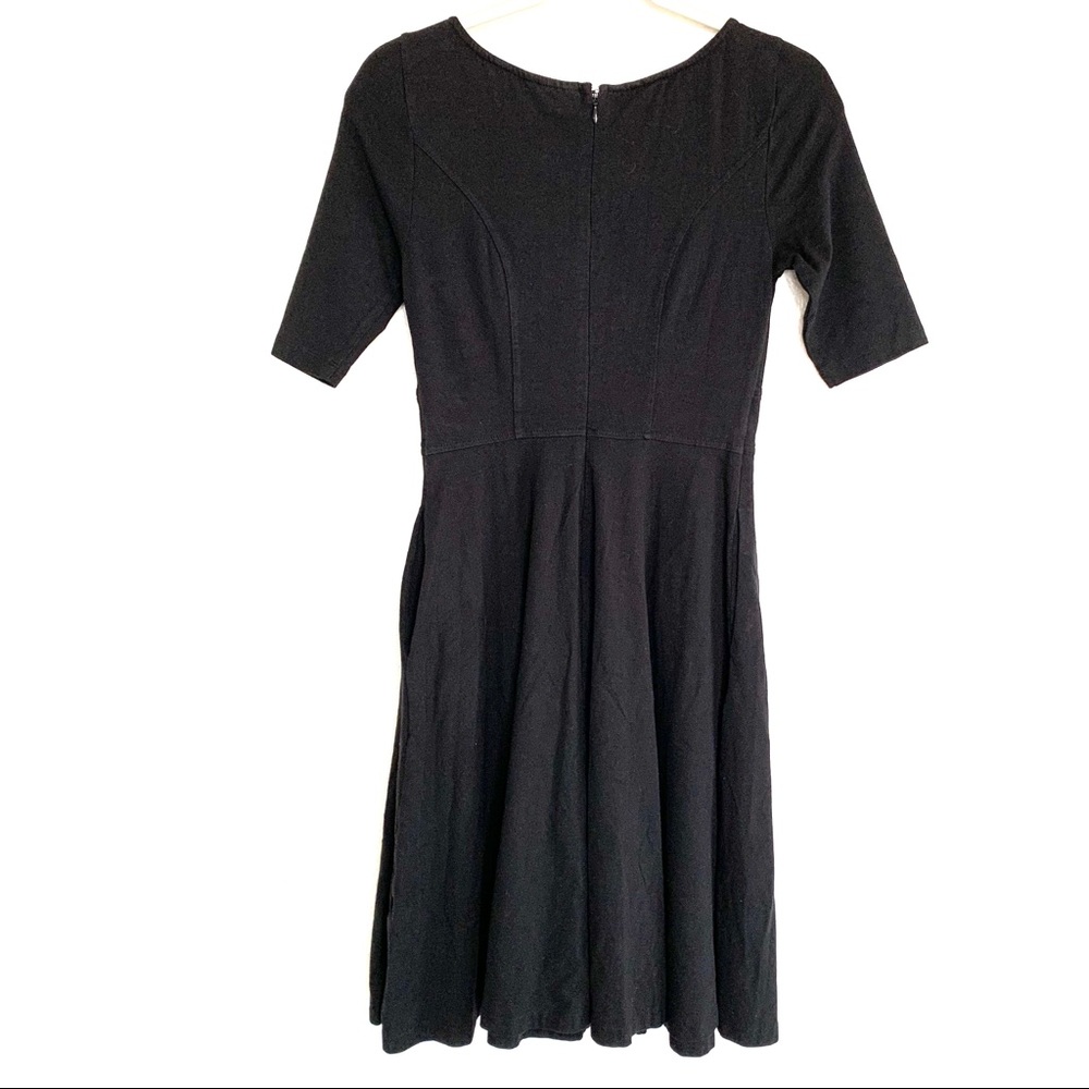 EShakti Black Fit & Flare Cotton Dress - Picture 5 of 8